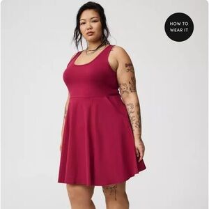 Torrid Maroon Foxy Knit Skater Mini Dress with Pockets – Size 0